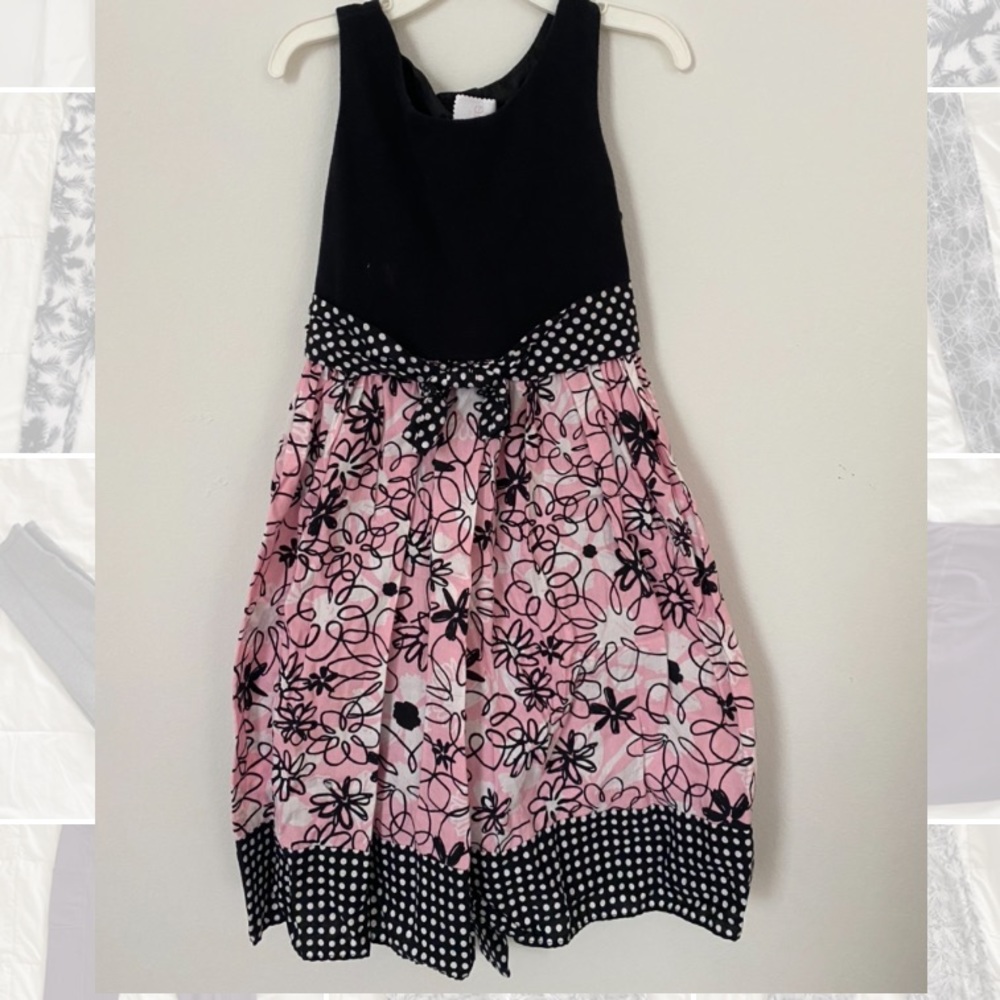 Girls black and pink formal dress